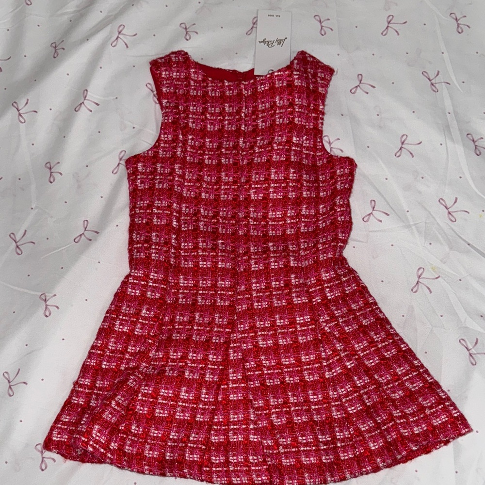 Lilly Pulitzer Pink and White Checkered Kids Dress